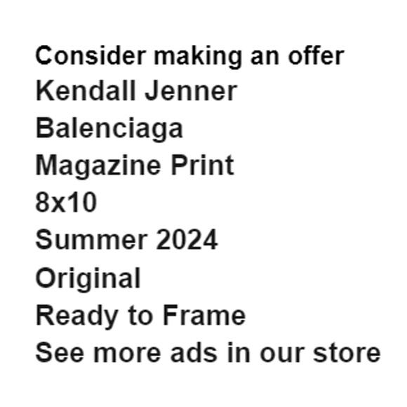 Kendall Jenner in Balenciaga Magazine Print Summer 2024 Frame Ready - Picture 2 of 4